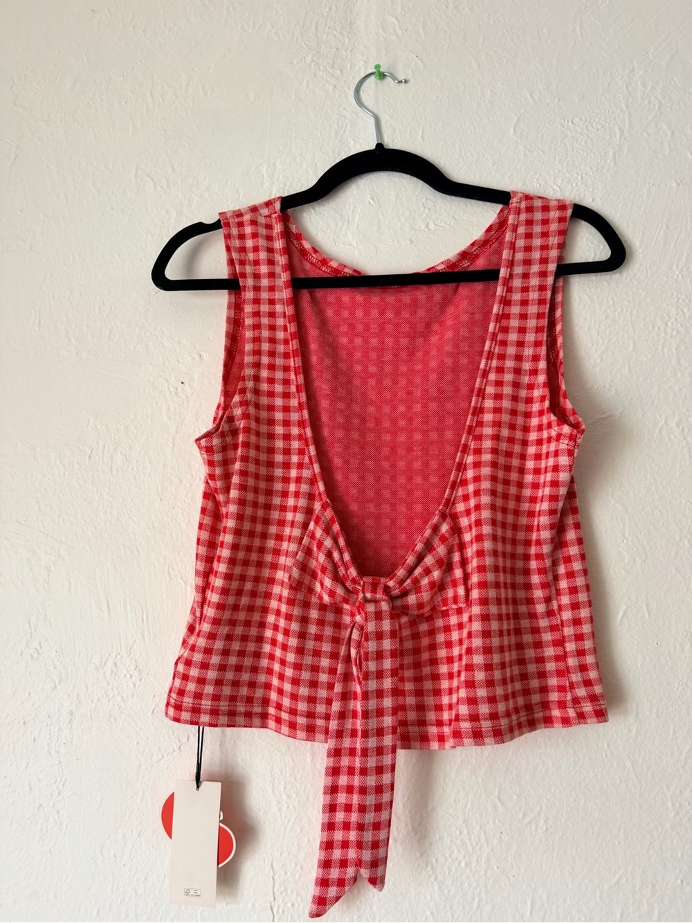 Cider Red Gingham Sleeveless Tank - Picture 2 of 2